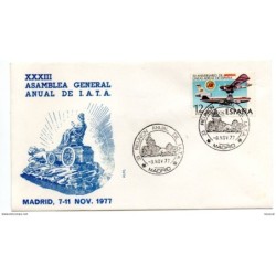 Carta con matasellos conmemorativo de  reunion anual de iata de 1977