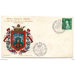 Carta con matasellos conmemorativo de exposicion filatelica de burgos de 1952