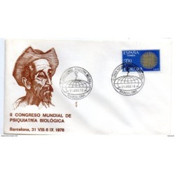 Carta con matasellos conmemorativo de congreso mundial de psiquiatria biologica de 1978