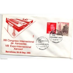 Carta con matasellos conmemorativo de congreso internacional de aerosoles de 1981