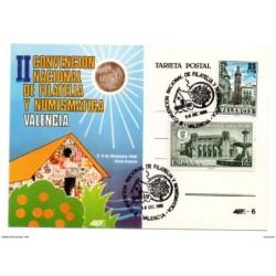 Tarjeta con matasellos convencion nacional de filatelia valencia