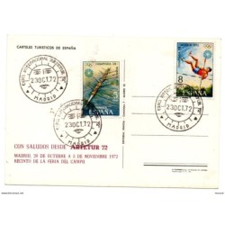 Tarjeta con matasellos expo internacional artetur 1972