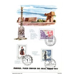 Tarjeta de exposicion filatelica madrid 1977