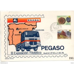 Tarjeta con matasellos conmemorativo de pegaso