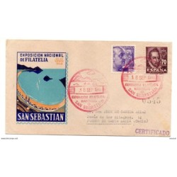 Carta con matasellos conmemorativo exposición filatélica nacional san Sebastián