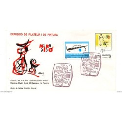 Carta con matasellos conmemorativo miro de 1993 sellos con perforación