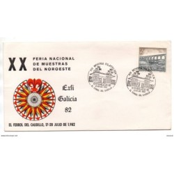 Carta de primer dia de mostra filatelica de exfigalicia de 1982