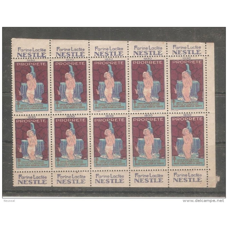 Bloque de viñetas de nestle 1930 Bloque de viñetas de nestle 1930