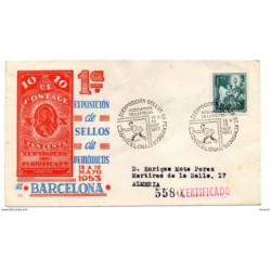 Carta con matasellos conmemorativo asociacion de periodicos de 1953