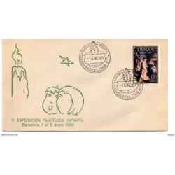 Carta con matasellos conmemorativo exposicion filatelica infantil de 1969