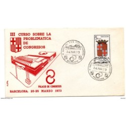Carta con matasellos conmemorativo curso congresos de 1973