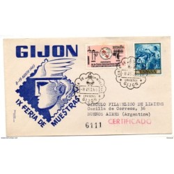 Carta con matasellos conmemorativo feria de muetras gijon