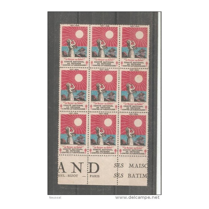 Bloque de viñetas tuberculosos 1928 Bloque de viñetas tuberculosos 1928