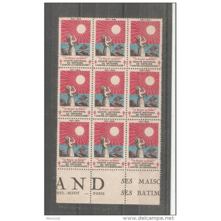 Bloque de viñetas tuberculosos 1928