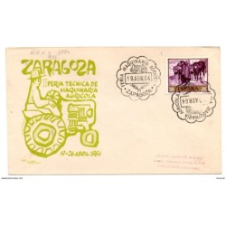 Carta con matasellos conmemorativo feria maquinaria agricola de 1964