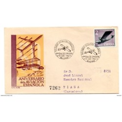Carta con matasellos conmemorativo de aviación española de 1961