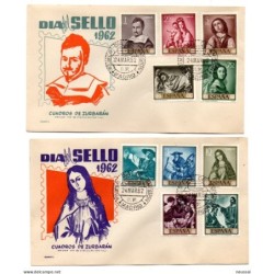 2 cartas con matasellos de 1962 editado sobrefil