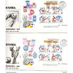 2 cartas con matasellos de mundial de futbol de 1982 editado flash