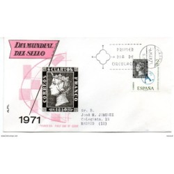 Sobre de primer dia  dia mundial del sello de 1971 editado alfil