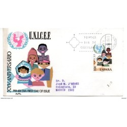 Sobre de primer dia  unicef de 1971 editado alfil
