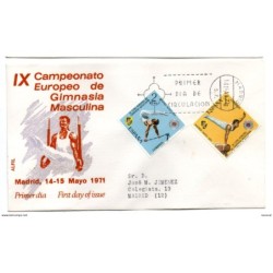 Sobre de primer dia  gimnasia masculina de 1971 editado alfil