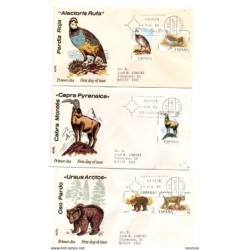 3 sobre de primer dia  fauna  de 1971 editado  alfil