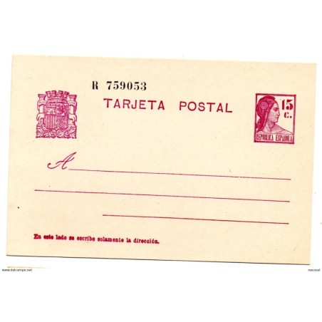 Entero postal  n 69   numeración  R España