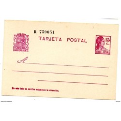 Entero postal  n 69   numeración  R  España