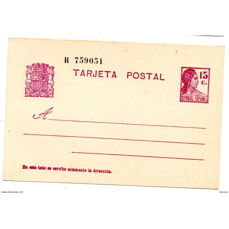 Entero postal n 69 numeración R España Entero postal n 69 numeración R España