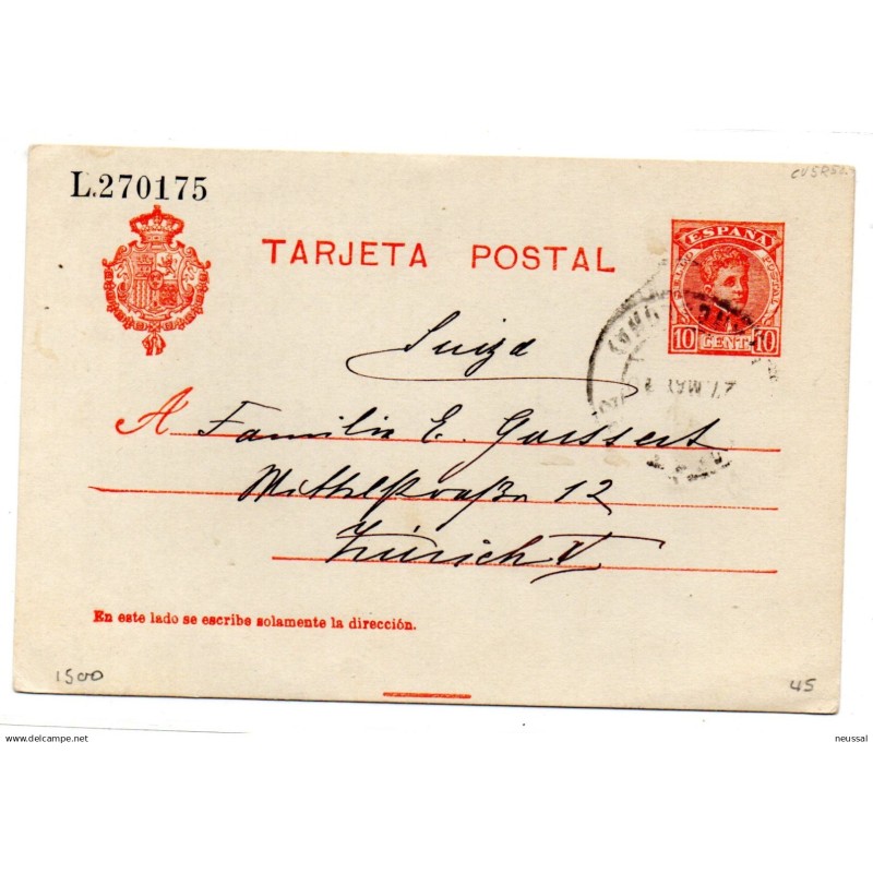 Entero postal n 45 España Entero postal n 45 España