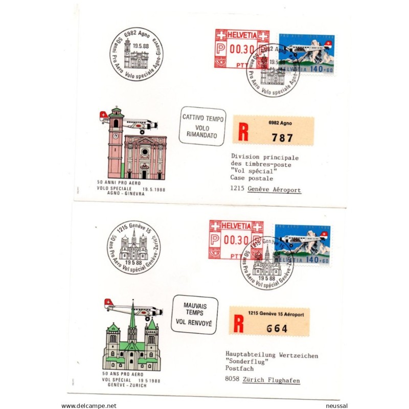 4 cartas con matasellos especiales de suiza 4 cartas con matasellos especiales de suiza