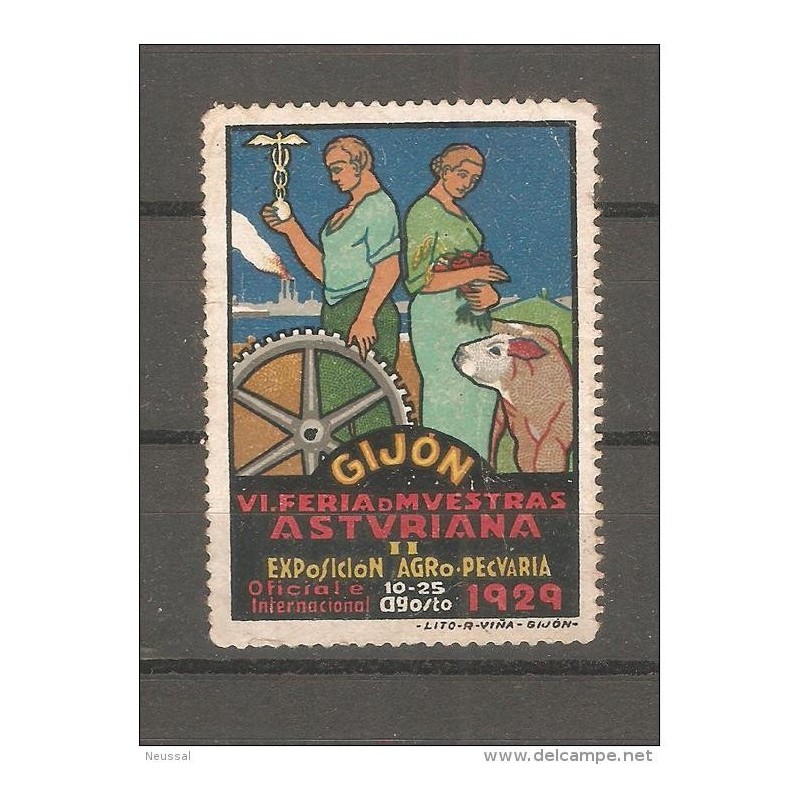 Viñeta gijon de 1929 Viñeta gijon de 1929
