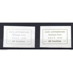 2 viñetas de lluita antituberculosa de Gava 1938