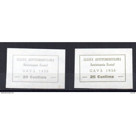 2 viñetas de lluita antituberculosa de Gava 1938
