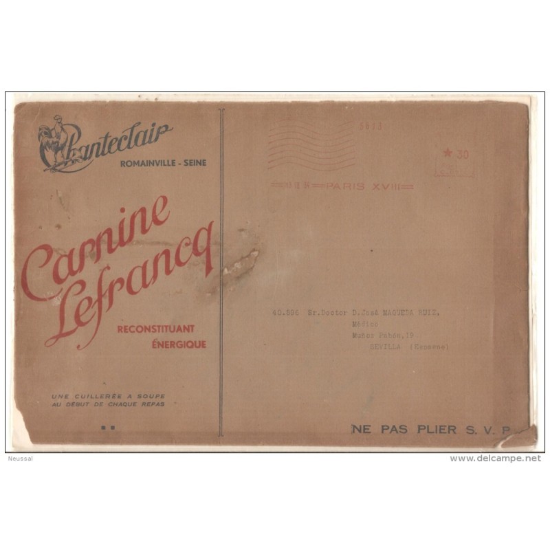 Carta de francia con publicidad Carta de francia con publicidad