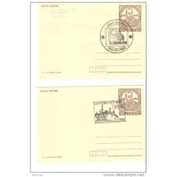 2 tarjeta de con matasellos de barcos polonia