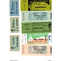 Lote de 340 Entradas de futbol del granada  8 carnets de socio  13 recibos de carnet