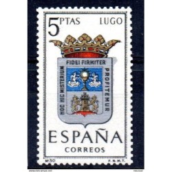 Sello Lugo color gris fuera del escudo España