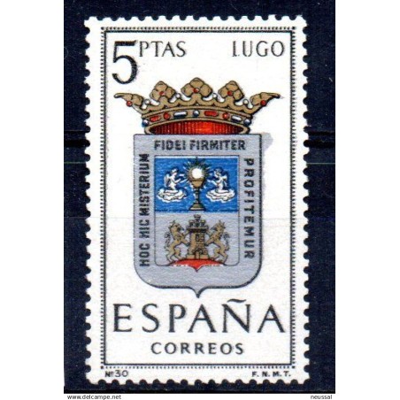 Sello Lugo color gris fuera del escudo España