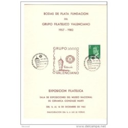 Tarjeta bodas de plata fundación grupo filatelico