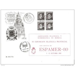 Tarjeta numerada con matasello murcia