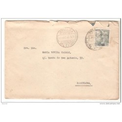 Carta con matasellos jefatura del estado 1947  y por detras otro cuño del estado