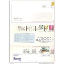3 cartas con matasellos diferentes en rodillo1