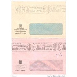 2 cartas con matasellos igual pero el color de la carta diferente