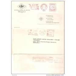 3 cartas con matasellos mecanico