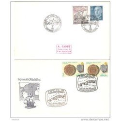 2 cartas con matasellos commemorativos diferentes naval