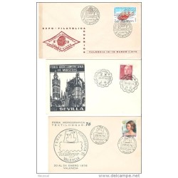 3 cartas  matasello  commemorativo diferentes