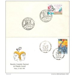 2 cartas  diferentes matasellos nules y alcoy