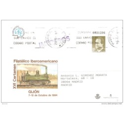 Sobres entero postal conmemorativos oficiales  n 22 usado  tren