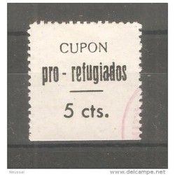 Viñeta cupon pro refugiados 5 cts negro